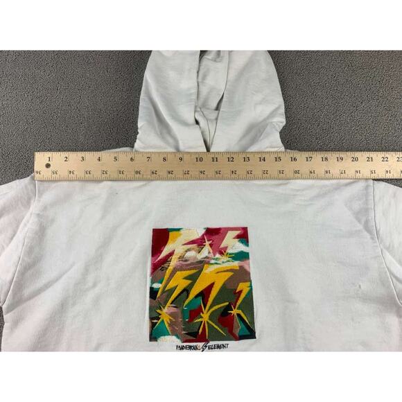 Element x Bad Brains Hoodie Men M White Pullover Embroider Graphic Collab Hooded - Picture 5 of 8